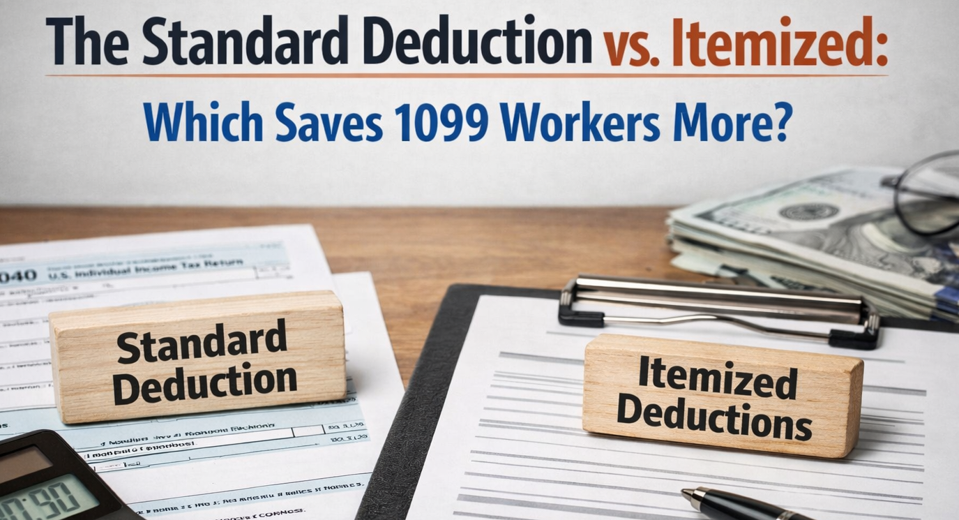 The Standard Deduction vs. Itemized: Which Saves 1099 Workers More?