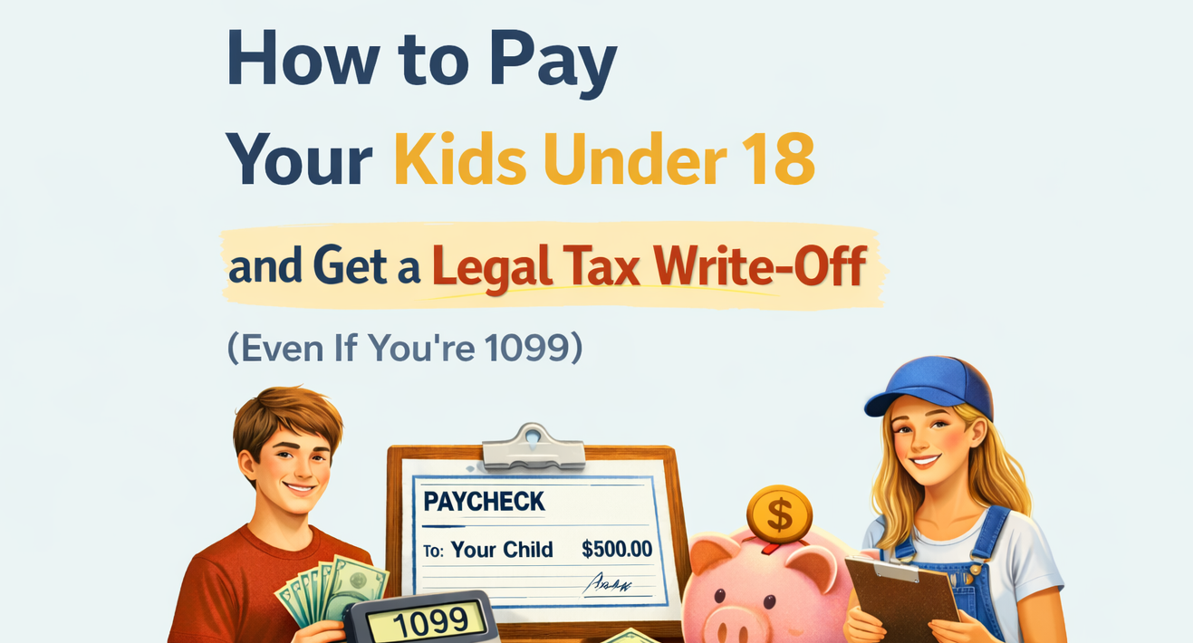 How to Pay Your Kids Under 18 and Get a Legal Tax Write-Off (Even If You’re 1099)